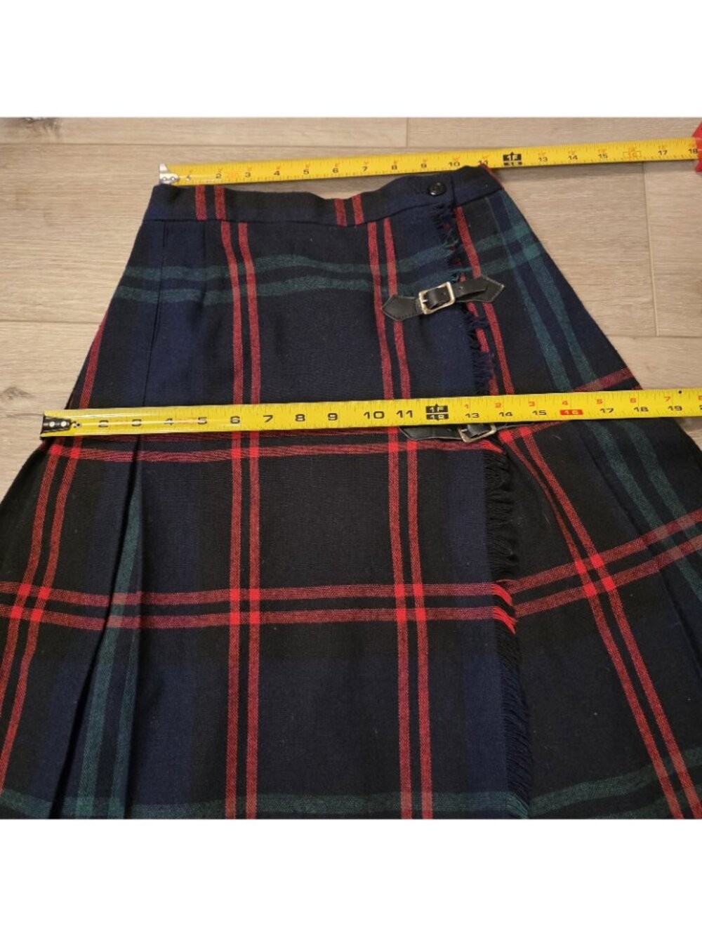 Vtg 60's Peerless Boston Plaid Skirt Preppy School Pleated Union Made READ Sz00 - Picture 3 of 10